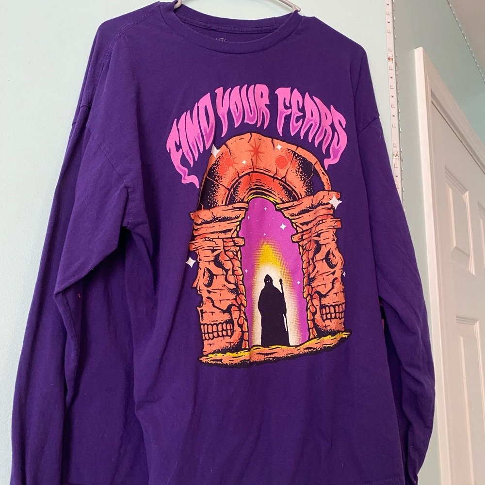 Purple Graphic Long Sleeve Shirt